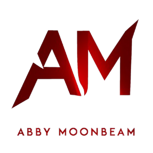 The official logo of Abby Moonbeam, symbolizing the **dynamic energy** and **driving intensity** of The Electronic Rockstar brand.